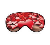 Rote Romantische Herz-Augenmaske, seitliche Schlafmaske, leichte Augenbinde, Schlafmaske, Nasenpolster und Gummiband für Kinder, Frauen und Männer