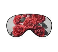 Rote Rosenblüten-Cluster-Augenmaske für Damen und Herren, atmungsaktive und verstellbare Augenabdeckung, ultraweiche Schlafmaske, leichte Reise-Augenbinde für Flugzeug, Nickerchen, Nachtschlaf