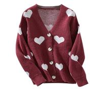 Rote Strickjacke Damen Strickjacke Europäische und amerikanische einfarbige mittellange grobe Pullover Pullover Damen ommer Cardigan Long