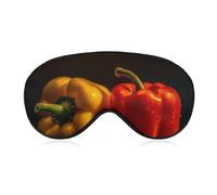 Rote und gelbe Chilischoten-Augenmaske, seitliche Schlafmaske, leichte Augenbinde, Schlafmaske, Nasenpolster und Gummiband für Kinder, Frauen und Männer