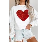 Rotes Herz Glitzer Sweatshirt M