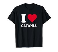 Rotes Herz Ich Liebe Catania Preisgünstiges Grafik-T-Shirt, Herren, Schwarz, XL