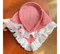 Rotes kariertes Dreieck-Haarband, ländlicher Stil, Haarschmuck für Damen, Stirnband, Schal für Frühling, Sommer, Alltag, Picknick und Urlaub