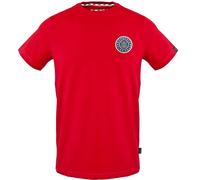 Rotes T-Shirt mit kleinem London Circle-Logo von Aquascutum L