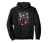 Rotes Yokai-Anime-Kunstwerk von Fox Spirit Girl Pullover Hoodie