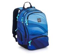 ROTH Schulrucksack ab der 5. Klasse (ca. 145 cm), ergonomisch mit Aluminiumverstärkung, wasserabweisend & leicht, mit reflektierenden Elementen, 27 L Schulranzen mit Brustgurt & Laptopfach. (Blau 2)
