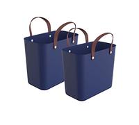 Rotho Albula 2er-Set Einkaufskorb, Kunststoff (PP recycelt), blau, 2 x 25l, (40 x 23,5 x 34 cm), 2