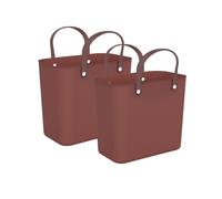 Rotho Albula 2er-Set Einkaufskorb, Kunststoff (PP recycelt), rot, 2 x 25l, (40 x 23,5 x 34 cm)