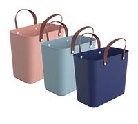 Rotho Albula 3er-Set Einkaufskorb 25l, Kunststoff (PP recycelt), Mehrfarbig, 3x25l