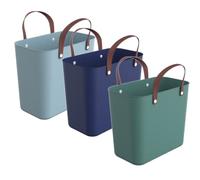 Rotho Albula 3er-Set Einkaufskorb 25l, Kunststoff (PP recycelt), Mehrfarbig, 3x25l, (40 x 23,5 x 34 cm), 3