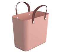 Rotho Albula Einkaufskorb mit Henkel 25l | Praktischer Korb, ideal als Einkaufstasche für unterwegs | ergonomische Griffe | Tragkraft bis zu 40 kg | pflegeleicht | rosa