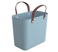 Rotho Albula Einkaufskorb mit Henkel 25l | Praktischer Korb, ideal als Einkaufstasche und für unterwegs | ergonomische Griffe | Tragkraft bis zu 40 kg | pflegeleicht | türkis