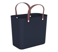 Rotho Einkaufstasche 25 Liter ALBULA, 40 x 34 cm - Braun - Dunkelblau - Kunststoff - ergonomische Tragegriffe