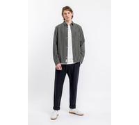 Rotholz Gestreiftes Hemd aus Bio-Baumwolle Oliv Oliv L