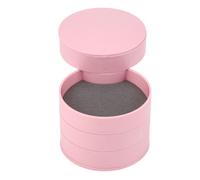 Rotierbarer Schmuckorganizer 4 Ebenen 360 Drehung Staubdichte runde Schmuckbox mit Deckel für Büro Haushalt Pink