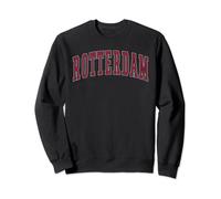 Rotterdam New York Souvenir College Style roter Text Sweatshirt