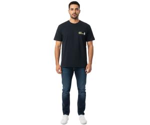 ROUGH. Herren T-Shirt mit großem Rücken-Print Kurzarm-Shirt Baumwoll-Shirt Schwarz S