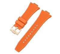 ROUHO 12mm x 26mm Konvexer Anstoß Silikon Uhrenarmband, Weiches Kautschuk Ersatzband für Tissot PRX T137.407/410