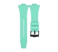 ROUHO 12mm x 26mm Konvexer Anstoß Silikon Uhrenarmband, Weiches Kautschuk Ersatzband für Tissot PRX T137.407/410
