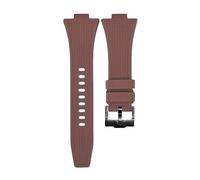 ROUHO 12mm x 26mm Konvexer Anstoß Silikon Uhrenarmband, Weiches Kautschuk Ersatzband für Tissot PRX T137.407/410