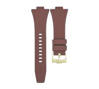 ROUHO 12mm x 26mm Konvexer Anstoß Silikon Uhrenarmband, Weiches Kautschuk Ersatzband für Tissot PRX T137.407/410