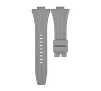 ROUHO 12mm x 26mm Konvexer Anstoß Silikon Uhrenarmband, Weiches Kautschuk Ersatzband für Tissot PRX T137.407/410-Grau