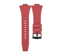 ROUHO 12mm x 26mm Konvexer Anstoß Silikon Uhrenarmband, Weiches Kautschuk Ersatzband für Tissot PRX T137.407/410