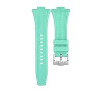 ROUHO 12mm x 26mm Konvexer Anstoß Silikon Uhrenarmband, Weiches Kautschuk Ersatzband für Tissot PRX T137.407/410