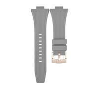 ROUHO 12mm x 26mm Konvexer Anstoß Silikon Uhrenarmband, Weiches Kautschuk Ersatzband für Tissot PRX T137.407/410