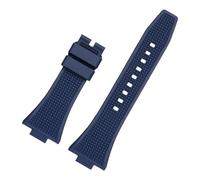 ROUHO 12mm x 26mm Konvexer Anstoß Silikon Uhrenarmband, Weiches Kautschuk Ersatzband für Tissot PRX T137.407/410-Blau