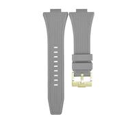 ROUHO 12mm x 26mm Konvexer Anstoß Silikon Uhrenarmband, Weiches Kautschuk Ersatzband für Tissot PRX T137.407/410