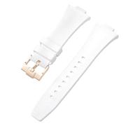 ROUHO 12mm x 26mm Konvexer Anstoß Silikon Uhrenarmband, Weiches Kautschuk Ersatzband für Tissot PRX T137.407/410