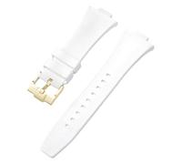 ROUHO 12mm x 26mm Konvexer Anstoß Silikon Uhrenarmband, Weiches Kautschuk Ersatzband für Tissot PRX T137.407/410