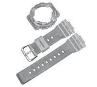 ROUHO 14mm Transparentes Silikon Uhrenarmband Klares Rubber Armband Wasserdichtes Sport Ersatzband Set for Casio BA-110 BA-111 BA-120 BA-112 BA-130 - A2