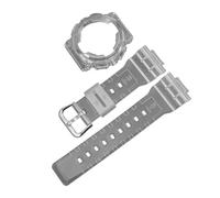 ROUHO 14mm Transparentes Silikon Uhrenarmband Klares Rubber Armband Wasserdichtes Sport Ersatzband Set for Casio BA-110 BA-111 BA-120 BA-112 BA-130 - A5
