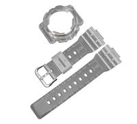 ROUHO 14mm Transparentes Silikon Uhrenarmband Klares Rubber Armband Wasserdichtes Sport Ersatzband Set for Casio BA-110 BA-111 BA-120 BA-112 BA-130 - A1