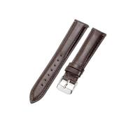 ROUHO 14mm Weiches Echtleder Uhrenarmband Damen Elegante Uhr Ersatz Uhr Band für FOSSIL ES5068-Dunkelbraun + Silber