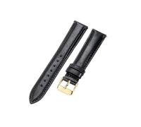 ROUHO 14mm Weiches Echtleder Uhrenarmband Damen Elegante Uhr Ersatz Uhr Band für FOSSIL ES5068-Schwarz + Gold
