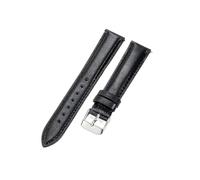 ROUHO 14mm Weiches Echtleder Uhrenarmband Damen Elegante Uhr Ersatz Uhr Band für FOSSIL ES5068-Schwarz + Silber