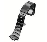 ROUHO 16mm Edelstahl Uhrenarmband Ersatz Umbausatz Uhrenarmband Zubehör Kompatibel mit Casio GA-2100 2110-Schwarz