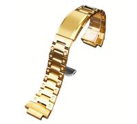 ROUHO 16mm Edelstahl Uhrenarmband Ersatz Umbausatz Uhrenarmband Zubehör Kompatibel mit Casio GA-2100 2110-Gold