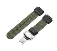 ROUHO 18 x 25mm Ersatz Sport Uhrenarmband Gekerbter Anstoß Gewebtes Nylon Uhrenarmband für Casio AE-1200WH SGW-300 AQ-S810W