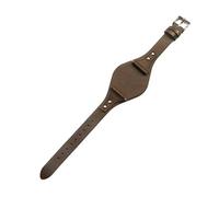 ROUHO 18mm Echtes Retro Leder Uhrenarmband mit Schließe, Langlebiges Ersatzarmband für Fossil ES4113 ES4114 ES3616 ES3625-Kaffee + Silber Schließe