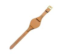 ROUHO 18mm Echtes Retro Leder Uhrenarmband mit Schließe, Langlebiges Ersatzarmband für Fossil ES4113 ES4114 ES3616 ES3625-Beige + Gold Schließe