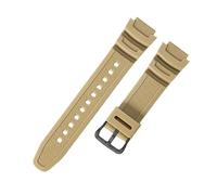 ROUHO 18mm Konvexes Weiches Kautschuk Uhrenarmband, Wasserdichtes Ersatz Uhrenband für Casio W-218HF-108AE12001000/1300