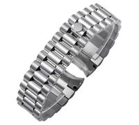 ROUHO 20mm Gebogenes Ende Ersatz Uhr Armband 316 Edelstahl Faltschließe Uhrenarmband Kompatibel mit Rolex Datejust-Silber