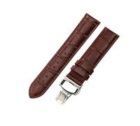 ROUHO 20mm Handgefertigtes Bequemes Leder Uhrenarmband Ergonomisches Ersatz Uhr Band für Tissot Heritage T063.610 PRS 516 T100.430 T121.430-Braun + Silber Schließe