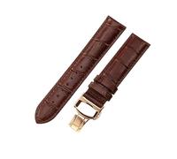 ROUHO 20mm Handgefertigtes Bequemes Leder Uhrenarmband Ergonomisches Ersatz Uhr Band für Tissot Heritage T063.610 PRS 516 T100.430 T121.430-Braun + Roségold Schließe