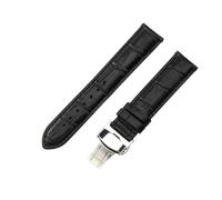 ROUHO 20mm Handgefertigtes Bequemes Leder Uhrenarmband Ergonomisches Ersatz Uhr Band für Tissot Heritage T063.610 PRS 516 T100.430 T121.430-Schwarz + Silber Schließe