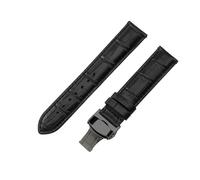 ROUHO 20mm Handgefertigtes Bequemes Leder Uhrenarmband Ergonomisches Ersatz Uhr Band für Tissot Heritage T063.610 PRS 516 T100.430 T121.430-Schwarz + Schwarz Schließe